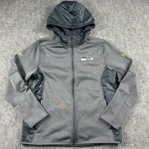 Under Armour Hoodie Jacket Mens Large Gray Seattle Seahawks NFL Combine Full Zip